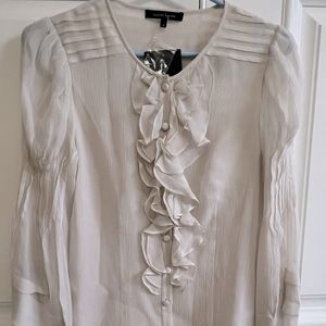 Brand new with tag, 100% silk shirt, cream, size 6